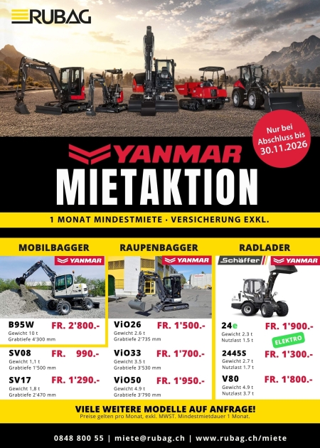 Titelblatt Flyer Mietaktion Yanmar