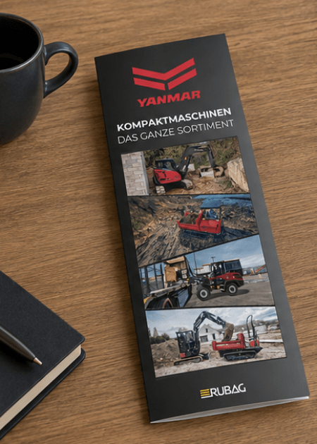 Vorderseite Flyer mit Yanmar Maschinen