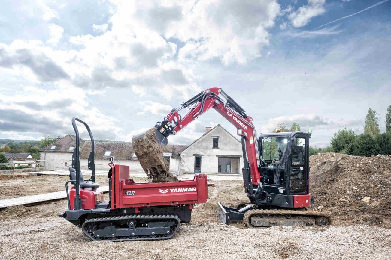 Yanmar Minibagger ViO38-7 Einsatzbild Baustelle