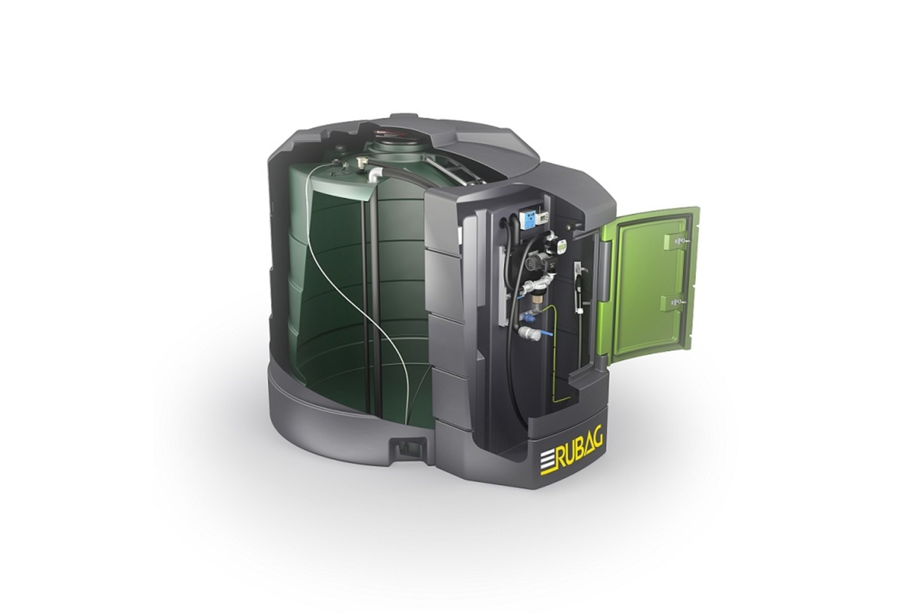 RUBAG FuelMaster 3500 Swiss Premium Stationärer Tank von vorne Queerschnitt