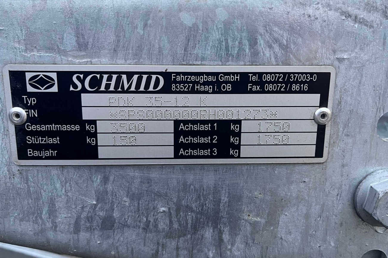 Schmid Dreiseitenkipper PDK3512K Schild