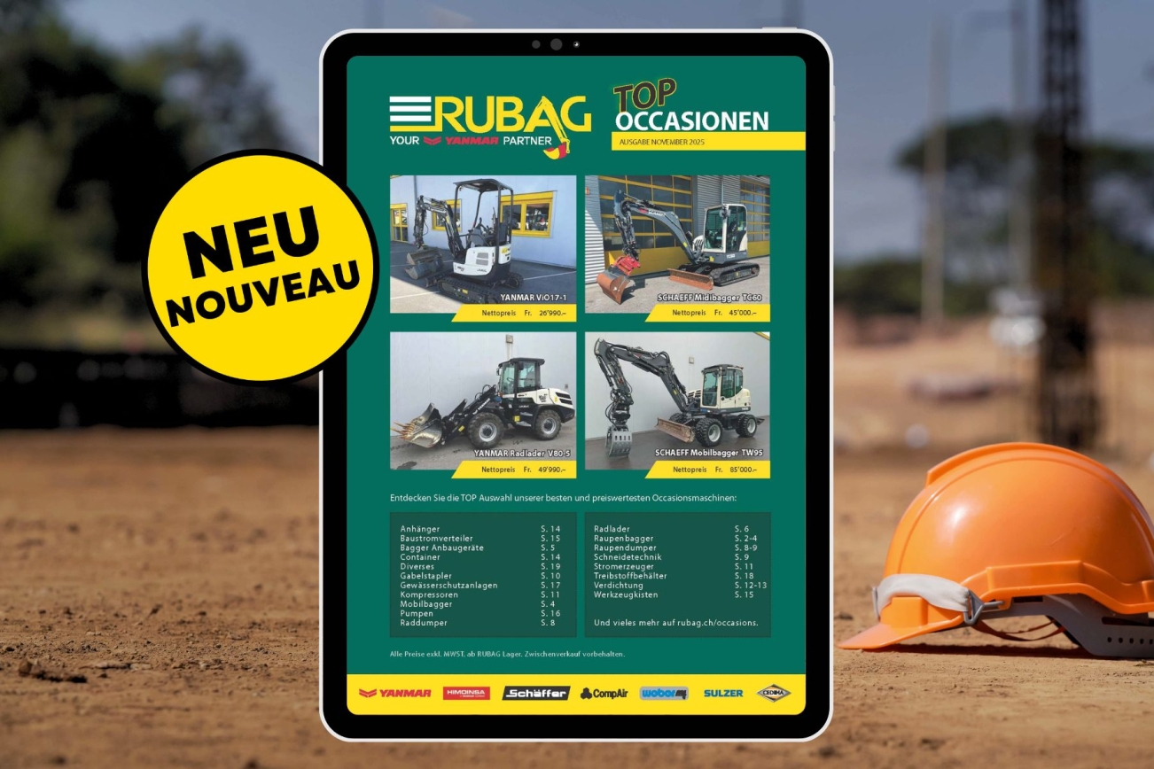 Aktionsflyer 2025/2026 NEU mit Occasions Baumaschinen