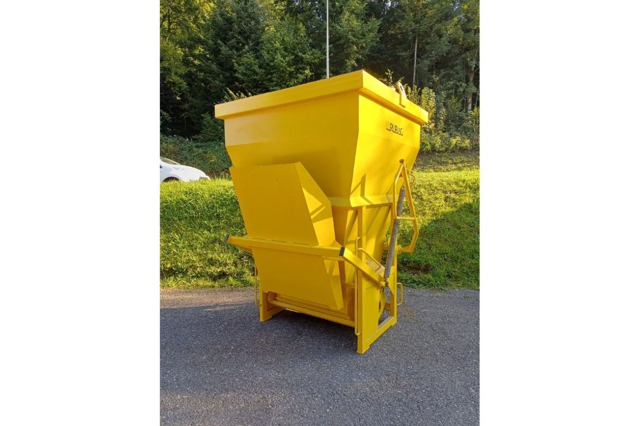 RUBAG Betonkübel BVK1500 in gelb von der Seite