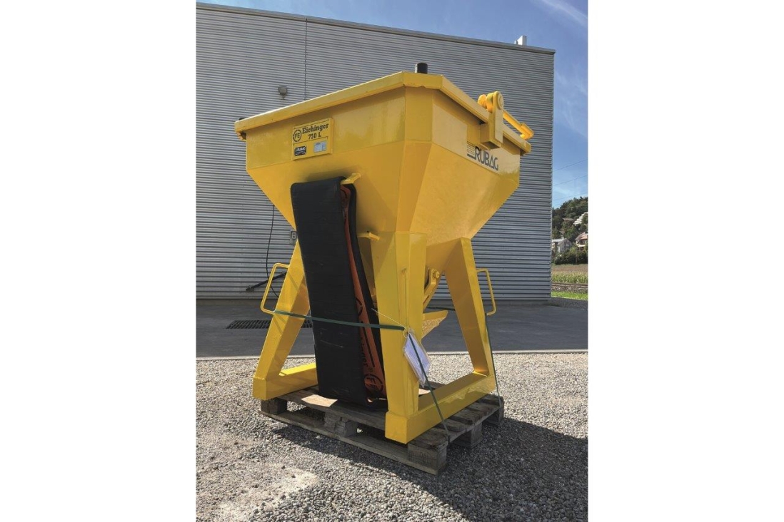 RUBAG Betonkübel BQSA0750 in gelb von der Seite